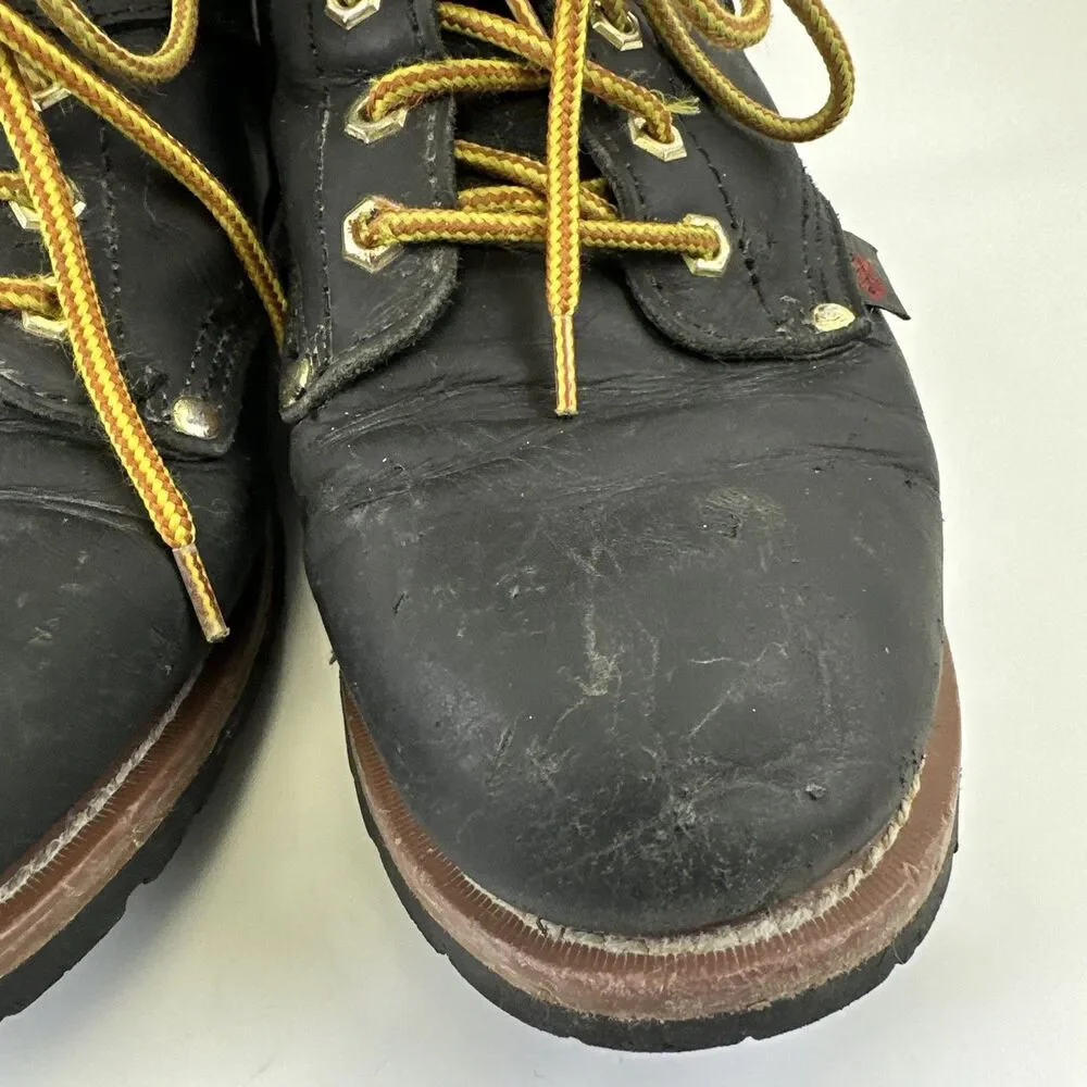 Field and Stream Black Leather Combat Boots Lace Up 1161 Mens 10 EE‎ Extra Wide